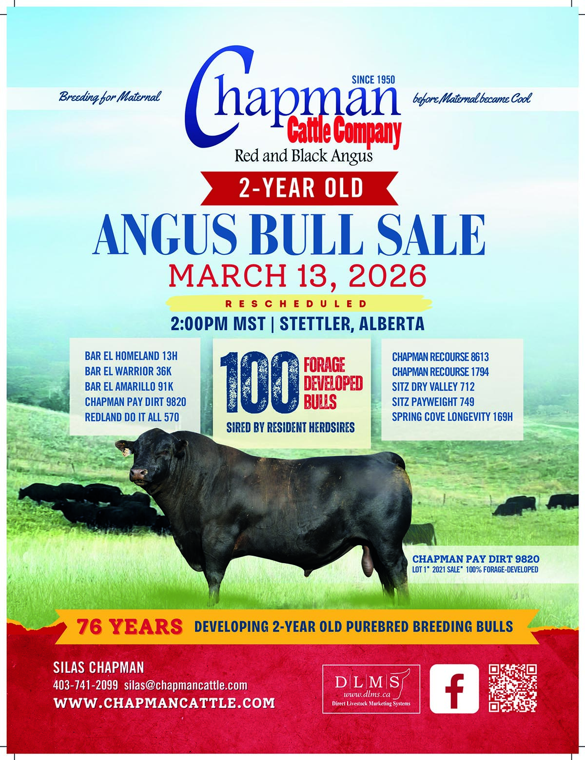 2026 Bull Sale flyer